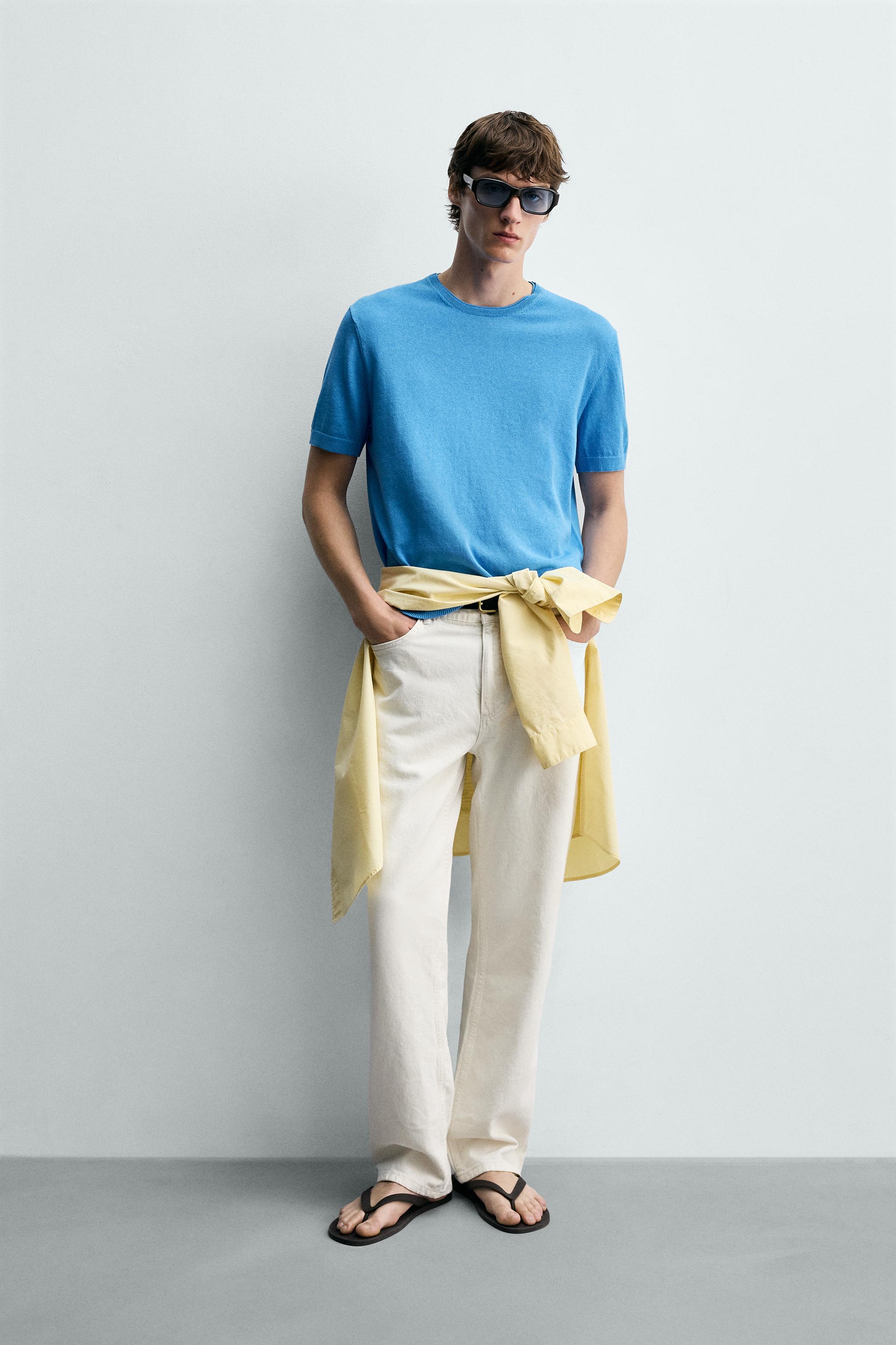KNIT COTTON BLEND T-SHIRT